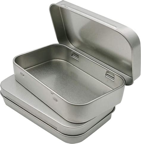 buy small metal boxes with lids|metals containers with hinged lids.